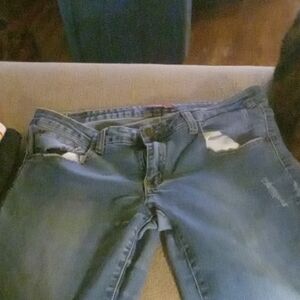 Women's Blue Distressed Jeans
